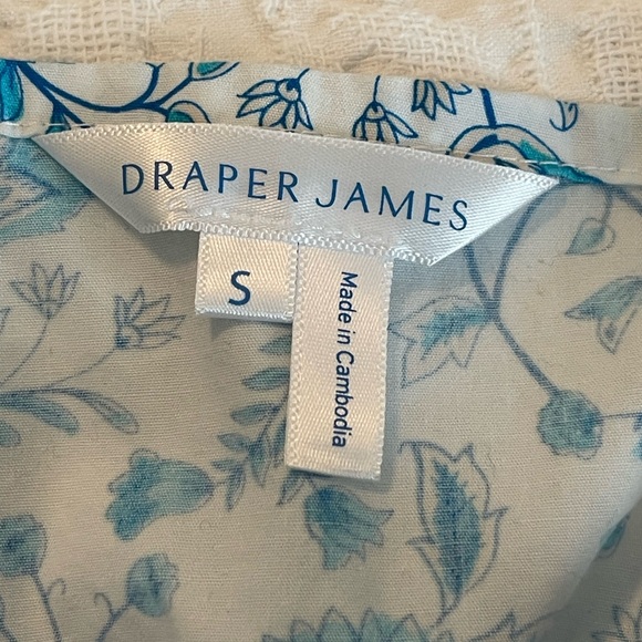Draper James Blue Floral Print Flutter Sleeve Smocked Midi Sundress Like New - Picture 4 of 8